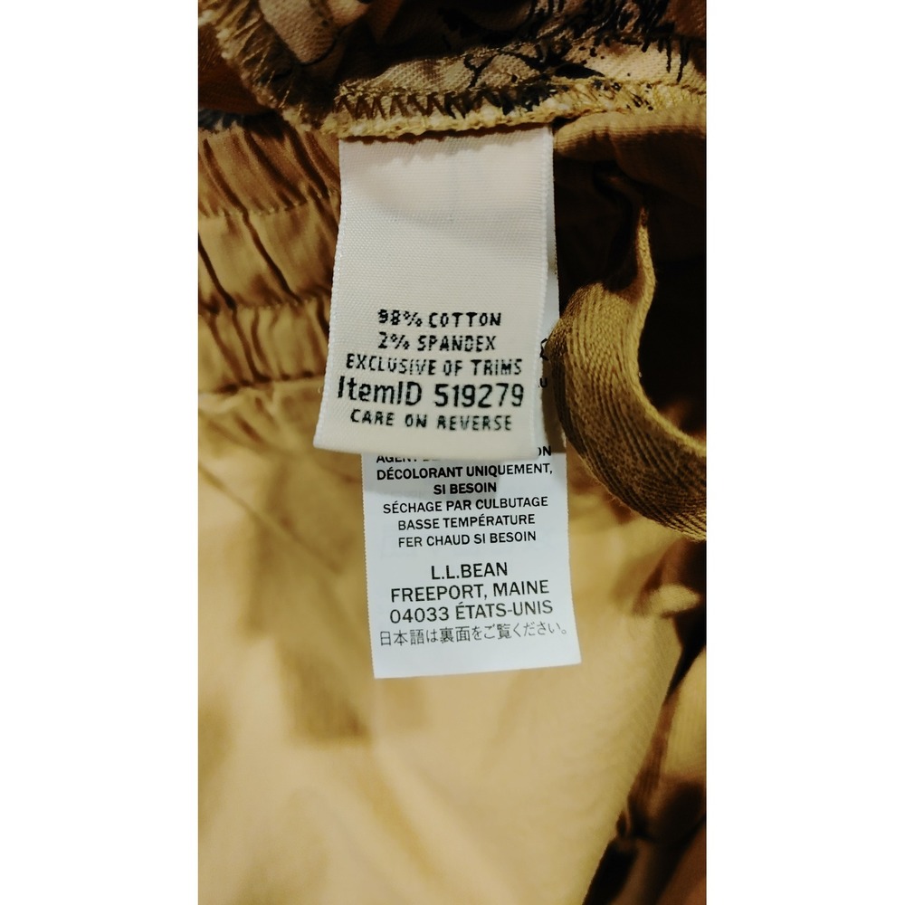 L.L.Bean Ripstop Pull On Pants Womens M Tan Excellent Wide Leg Stretch 519279 - Picture 6 of 10